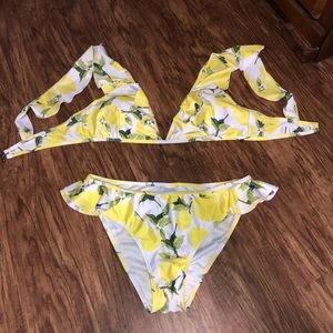 SHEIN lemon bathing suit dice large
